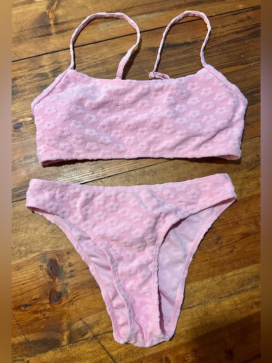 Other - Pink Floral Textured Bikini Set